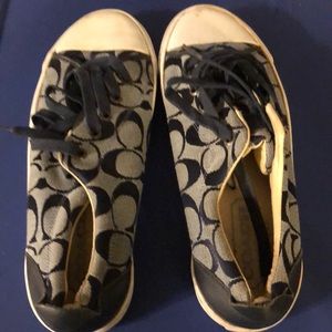 Blue signature Coach loafers